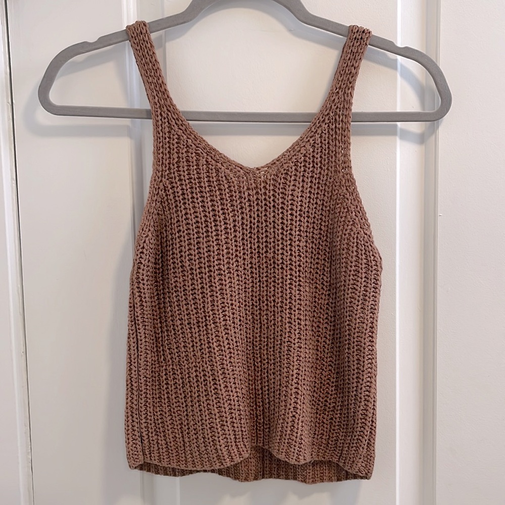 Dark pink crocheted sleeveless top size small